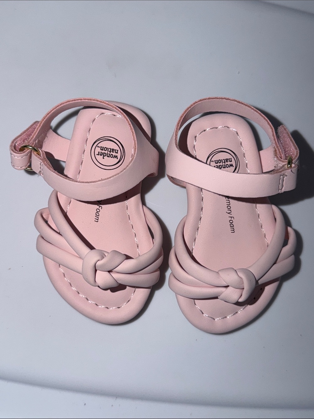 wonder nation Light Pink Knotted Strap Girls' Sandals
